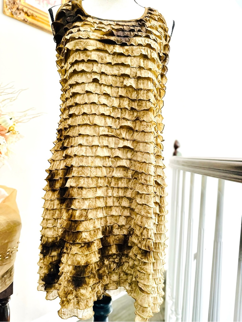 RARE! INC International Concepts Satin Ruffle Dress | Size S/M